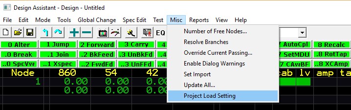 Project Load Setting